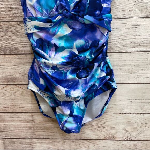 MAXINE OF HOLLYWOOD ONE PIECE SWIMSUIT IN BLUE - Picture 4 of 6